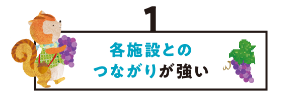 １. 各施設とのつながりが強い